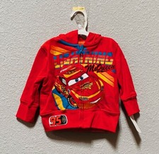 Disney Cars zipped up hoodie sweatshirt shirt Lightning McQueen toddler