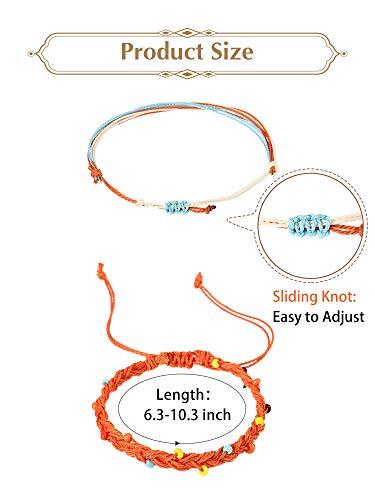  21 Pieces Surfer Wave Bracelet Ocean Wave Adjustable Waterproof Ocean Style