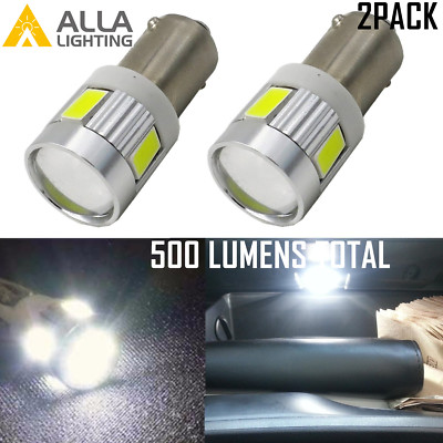 Alla Pair LED 3796 Parking Light Bulb Driving Lamp 6000K White Replacement, BA9S