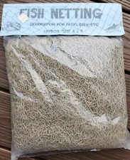 Vintage Real Fish Netting For Decor Nautical Beach House Party Bathroom Maritime