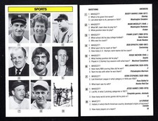 Frank Leahy Rogie Vachon Mark Moseley Bob Kiphuth Vintage Sports Trivia Card A07