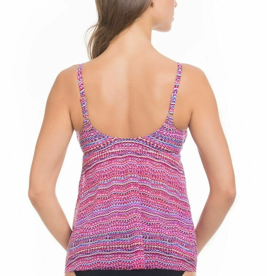 Профиль на Gottex Geo-Print Flyaway танкини Топ $98 размер 8 # U2 133 новый - Изображение 3 из 4