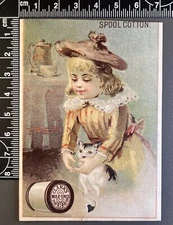Antique Victorian Trade Card Advertising - Clark's Mile End Spool Cotton 