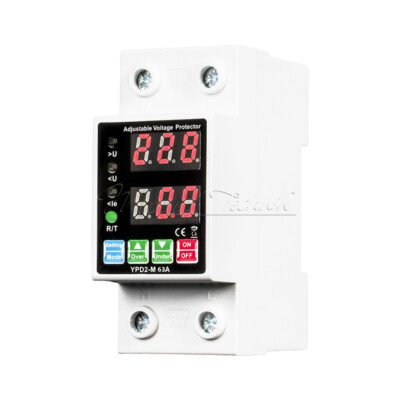 220V Dual Display Adjustable Over Voltage/Current Protective Relay Switch 40/63A
