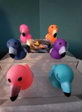 2.5" Flamingo Rubber Ducks - Set of Six - Perfect for Duck, Duck, J33P!