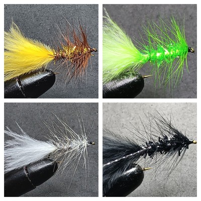16 STREAMER ICE CHENILLE WOOLLY BUGGERS ZUM FLIEGENFISCHEN (4 MODELLE) -WOO 49