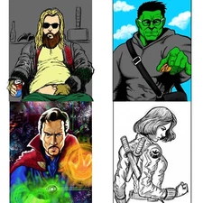 Art Print  Pop Art "Avengers Set" Artist Creation80 Prints  Marvel Comics 