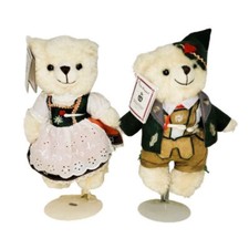 Set of 2 Edeltraut Hofmann EH Plush Bears Boy  Girl German Dress Collectible