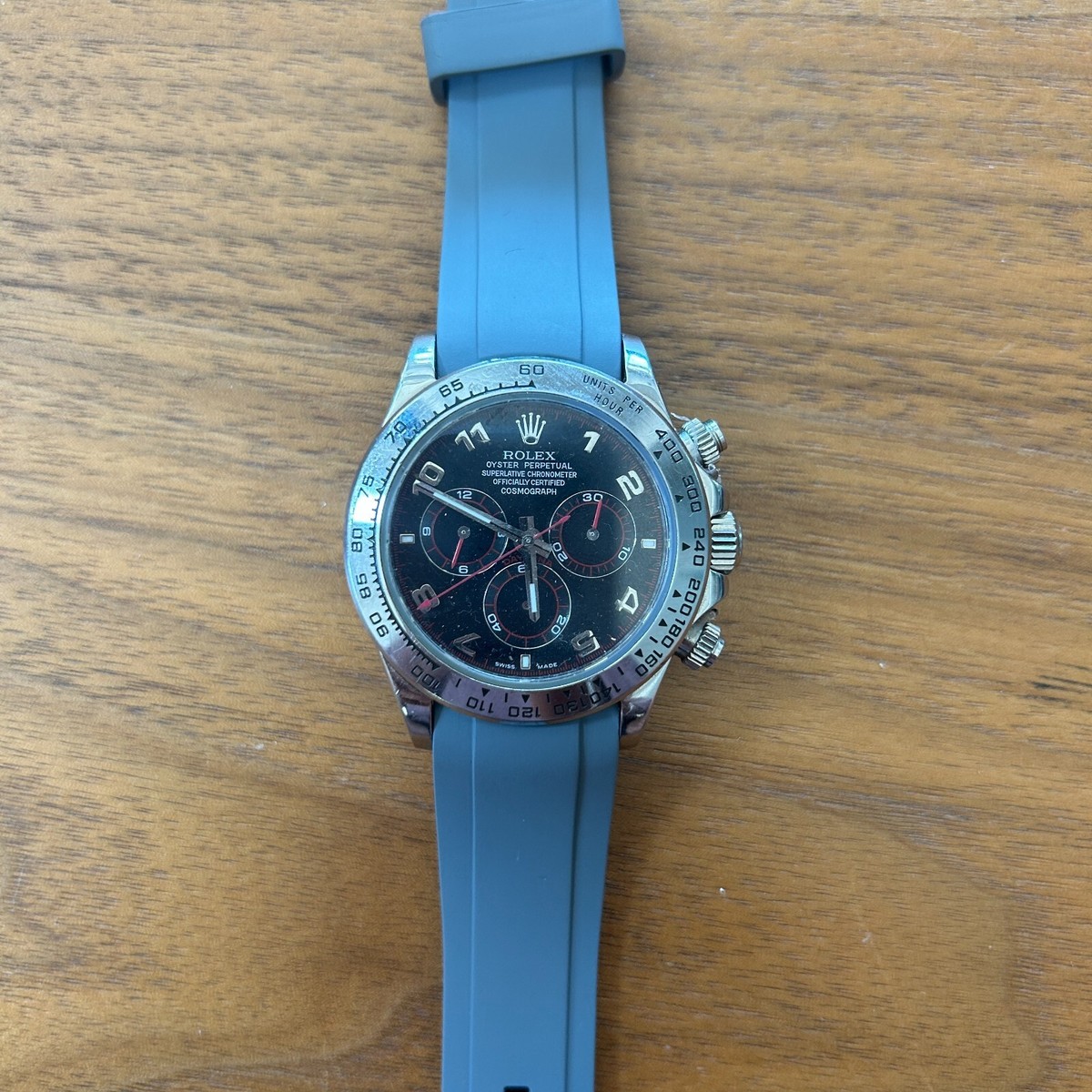 20mm GRAY Vulcanized Caoutchouc rubber Strap Rolex DAYTONA | eBay