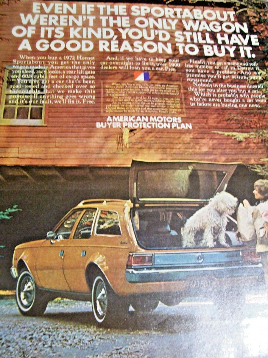 1972 AMC Hornet Sportabout station wagon lrg-mag car ad -