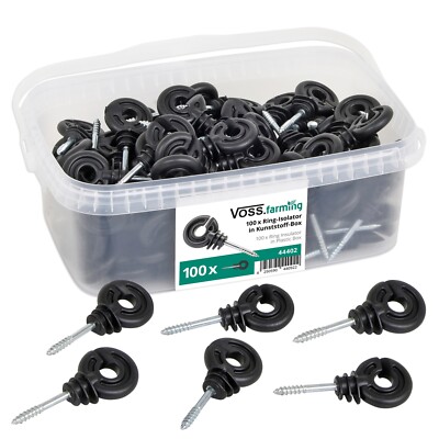 100x Ringisolator in Profi WeideBox Elektrozaun Weidezaun Isolator