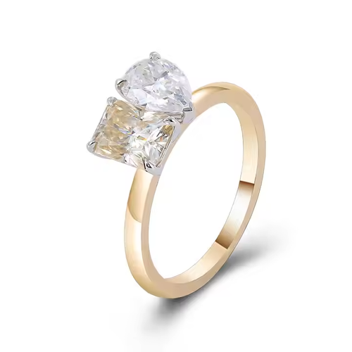 Radiant Cut 2.50 Ct Moissanite Diamond Silver Gold Plated Wedding Ring For Women - Picture 3 of 7
