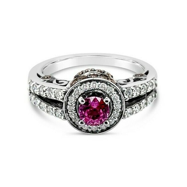 LeVian Ring Purple Sapphire White Diamond Chocolate Diamonds® 14K White
