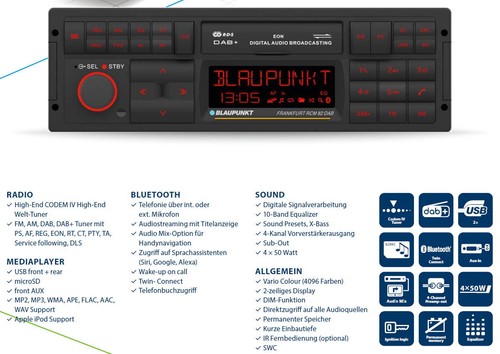 für Jaguar Daimler DS 420 68-92 Oldtimer Auto Radio DAB+ Bluetooth UKW USB SD HC - Bild 4 von 8