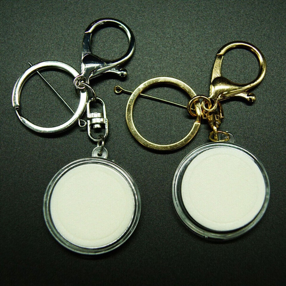 5Pair Coin Holder Keychain Round Capsule Storage Box Commemorative Case