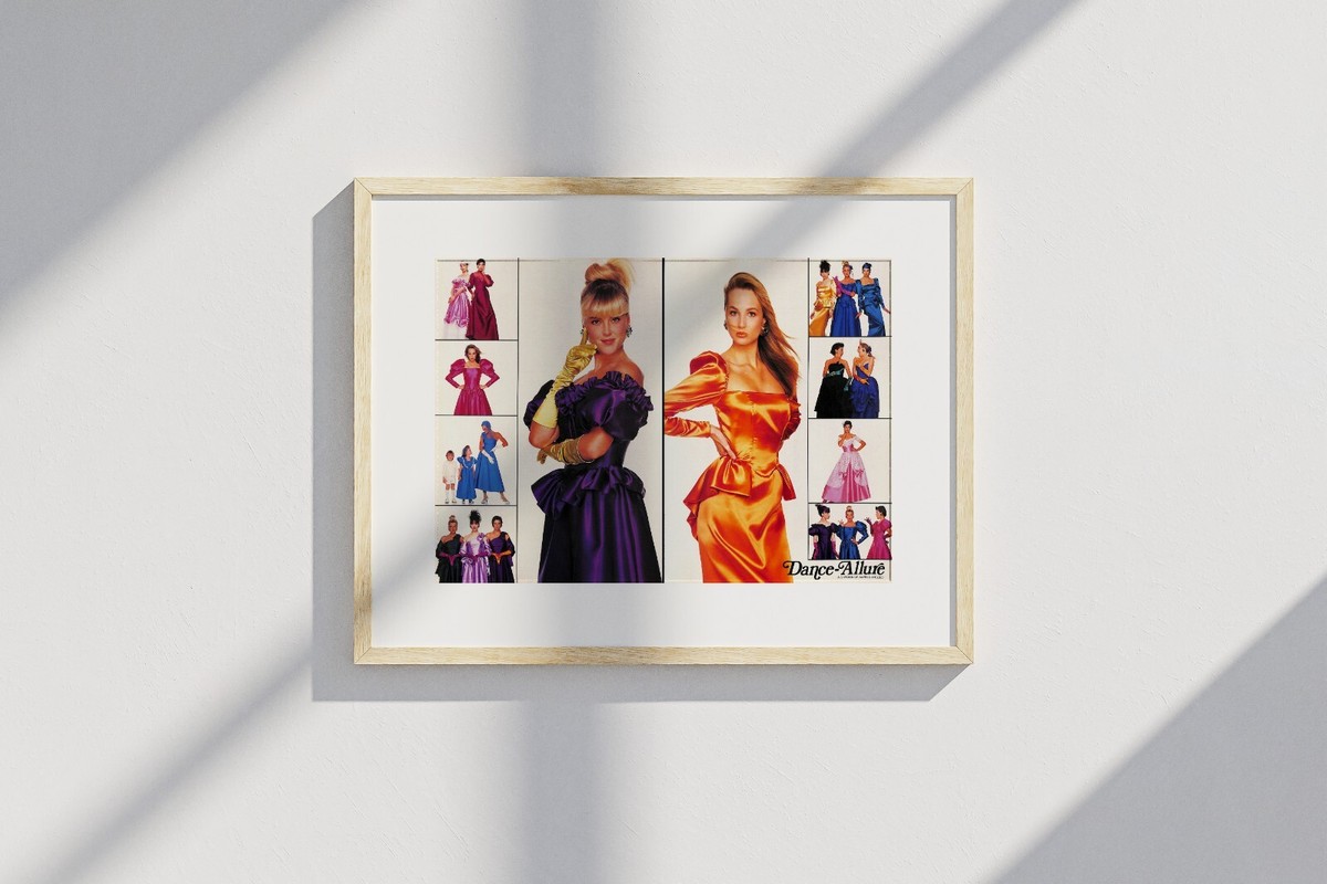 1987 Alfred Angelo Dance Allure Wedding Dress Gown Vintage PRINT