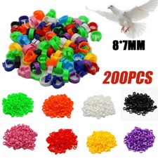 200X Mixed Colour Small Bird Rings Leg Band Dove Pigeon Poultry Clip Bands USA