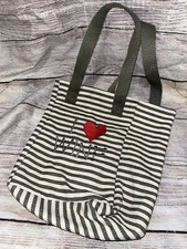 Thirty-One - Twice as Nice Tote - Olive Twill Stripe AD78 Personalized Wine
