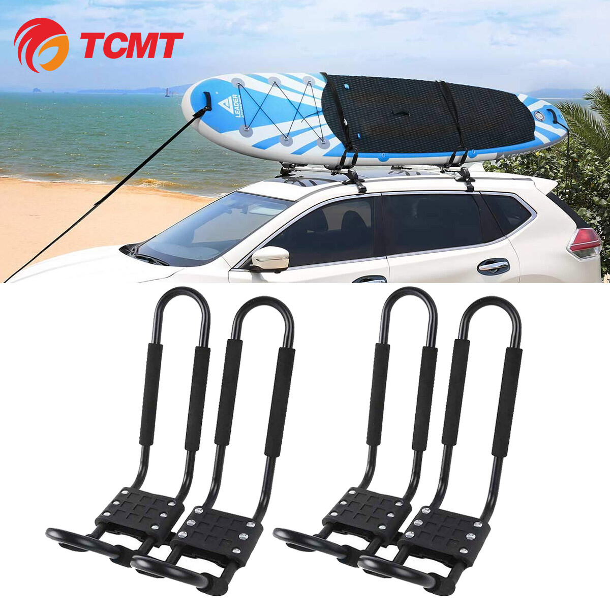Roof Rack J-bar Canoe Top Mount Car Carrier Steel Universal