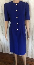 vtg Risa Ann Sheath Dress 16WP NWOT Cobalt Blue Short Slv