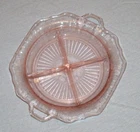 VTG Anchor Hocking Mayfair Pink Depression Glass Octagonal Divided Dish Handles