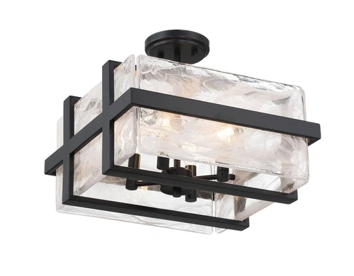 Minka Lavery Cloud Break 4 Light Semi Flush, Coal - Picture 4 of 5