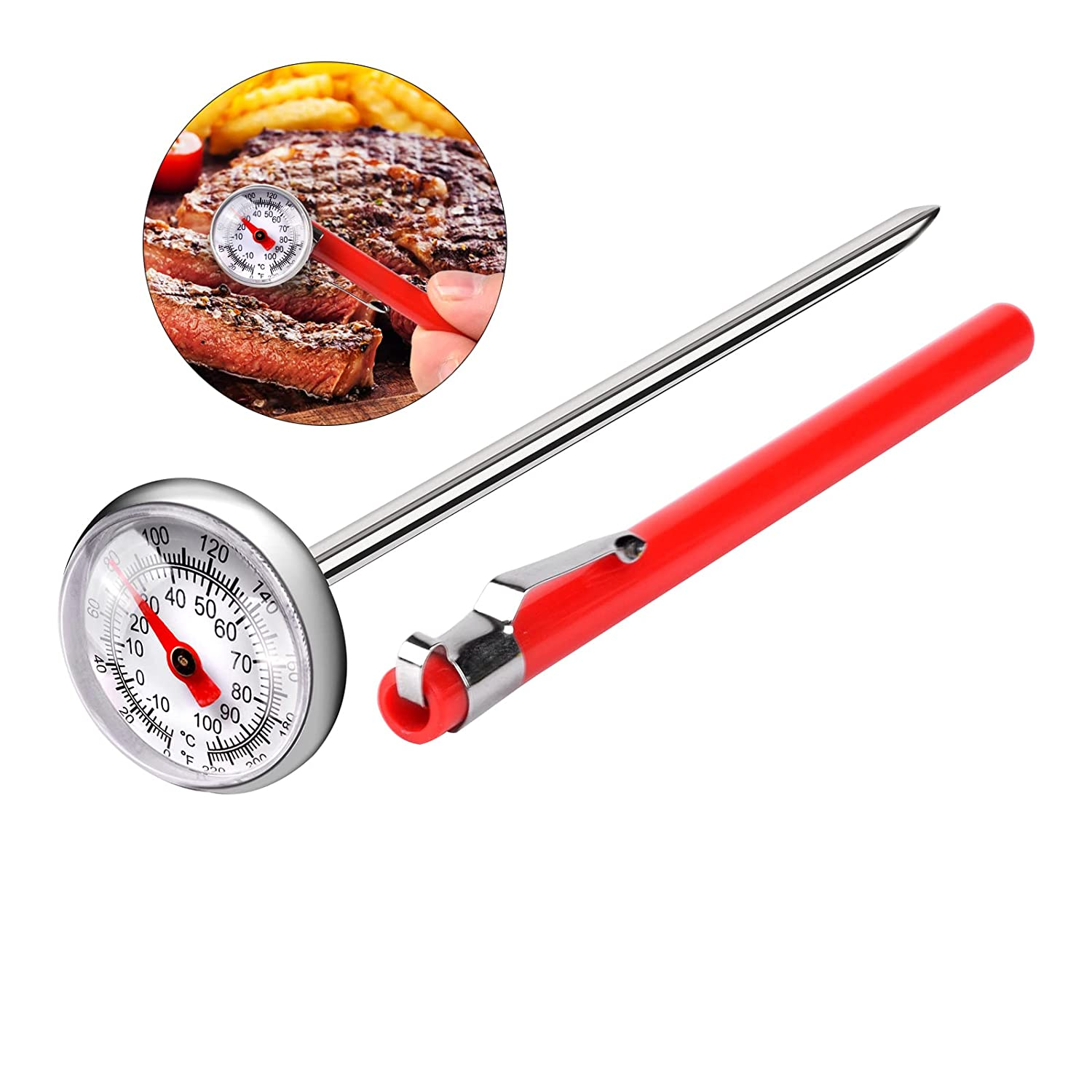 Meat Thermometer for Grilling, Food Thermometer for Cooking, Milk, Meat Thermome-image