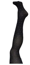 Hanes Womens  Tights Double Party dots Black  Purple  M 5'3"-6H 120-165 lbs
