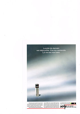 ADVERTISING 1989 UCAR la petite pile de demain DISCOVER