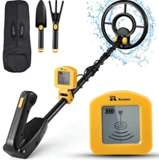 RM RICOMAX Kids Metal Detector, 7.4" Search Coil, LCD Display, IP68 Waterproof,
