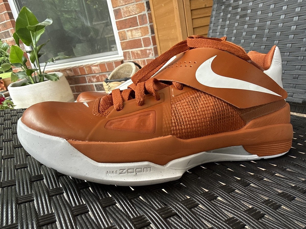 NEW Nike Zoom KD IV Texas Longhorns Desert Orange White NBY 