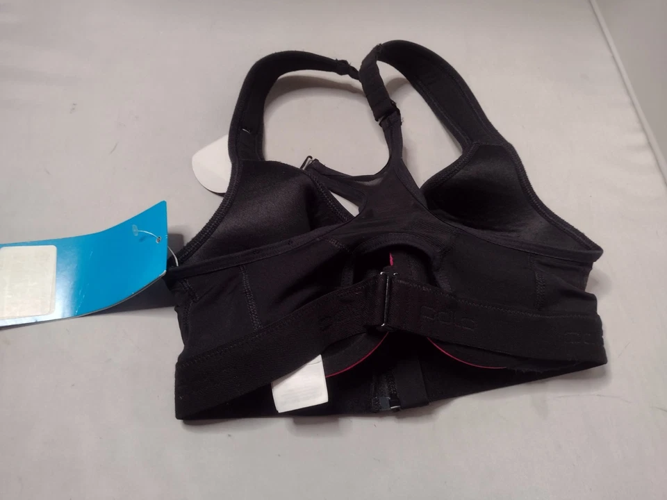 Nuevo con etiquetas Sujetador Deportivo Odlo 32C Negro Cremallera Con Aros Acolchado Espalda Corredora Correr Gimnasio JJ Foto 2 de 3
