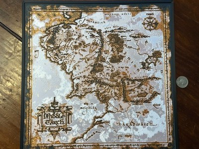 Map of Middle Earth 3D Image - 12.25 inches - Lord of the Rings - Ring of Power