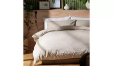 SAVE 70% Habitat Cotton Waffle Plain White Bedding Set - Double (2406)