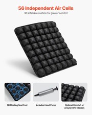 Inflatable Seat Cushion, 3D Air Cell Seat Cushion for Pressure Relief, Lycra T
