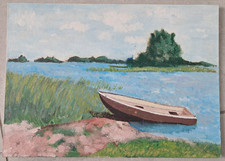 Quadro “paesaggio“ dipinto a olio 25 x 35 cm su tela cartonata, senza cornice