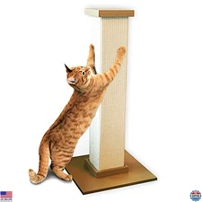 SmartCat Ultimate Scratching Post - 32" Beige Tower, Durable Sisal, Sleek Design