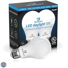 Great Eagle A19 LED Light Bulbs 100 Watt Equivalent - Listed - Daylight 5000...