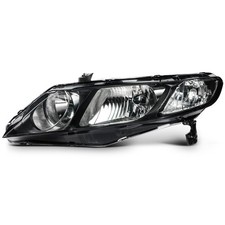 Pair Smoked Headlamps For 2006-2011 Honda Civic 4Dr Sedan Clear Corner No Bulbs