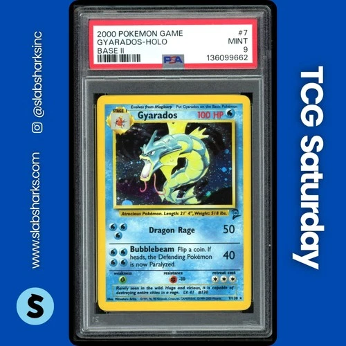 2000 POKEMON BASE SET 2 #7/130 GYARADOS HOLO RARE PSA 9