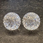 PAIR Vintage Original Signed Waterford Crystal Ball Candle Holder 1" Opening