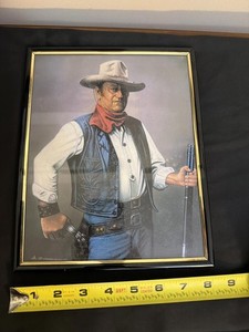 Framed Vintage John Wayne Print Artwork