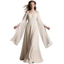 L'VOW Women Victorian Dresses Renaissance Medieval Celtic Medium, Apricot