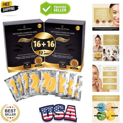 24K Gold Under Eye Patches, Eye Mask, Eye Patches for Puffy Eyes and Dark Cir...