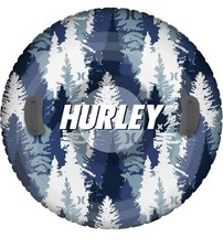 Hurley 45" Inflatable Racing Snow Tube w/ Handles Blue  White Forest Print