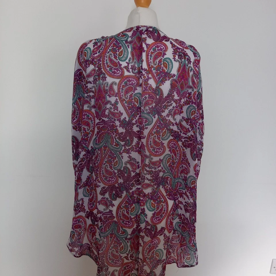 TU Clothing M Sheer Paisley Print Coverup Kimono Top - Image 4 of 4