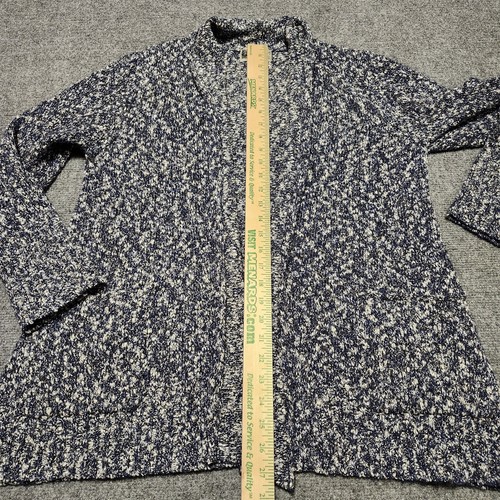 Habitat Pullover Damen mittelblau weiß meliert vorne offen Cardigan Taschen - Bild 8 von 14