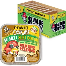 Peanut Delight No Melt Suet Dough Wild Bird Food 11.75 oz 8 Pack High Energy