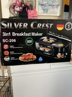 3-in-1 Breakfast Station Coffee Maker Griddle Toaster Oven Kitchen Appliance New
