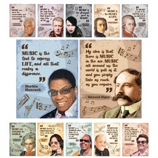 Decorably 12 Famous Musicians Posters, 11x14in Matte-Laminated Inspirational ...